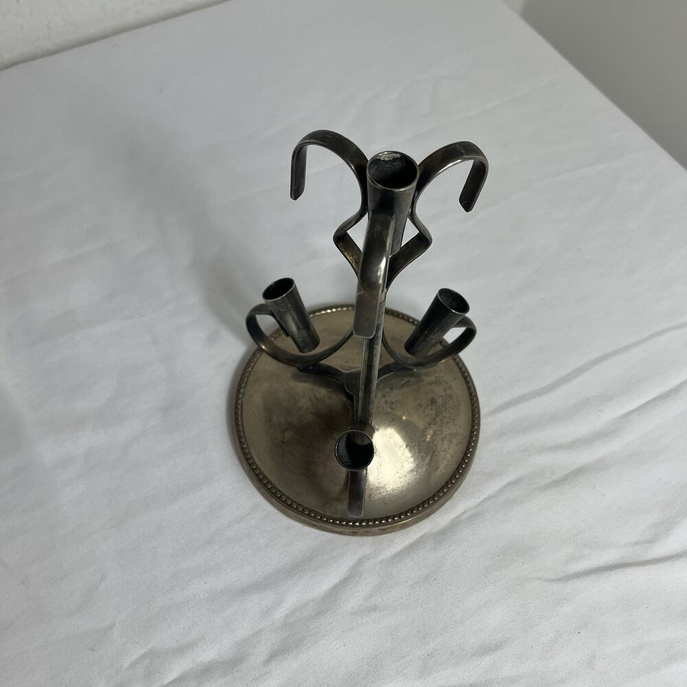International Silver "IS" silver plated candlesticks Holder Made India, Vintage